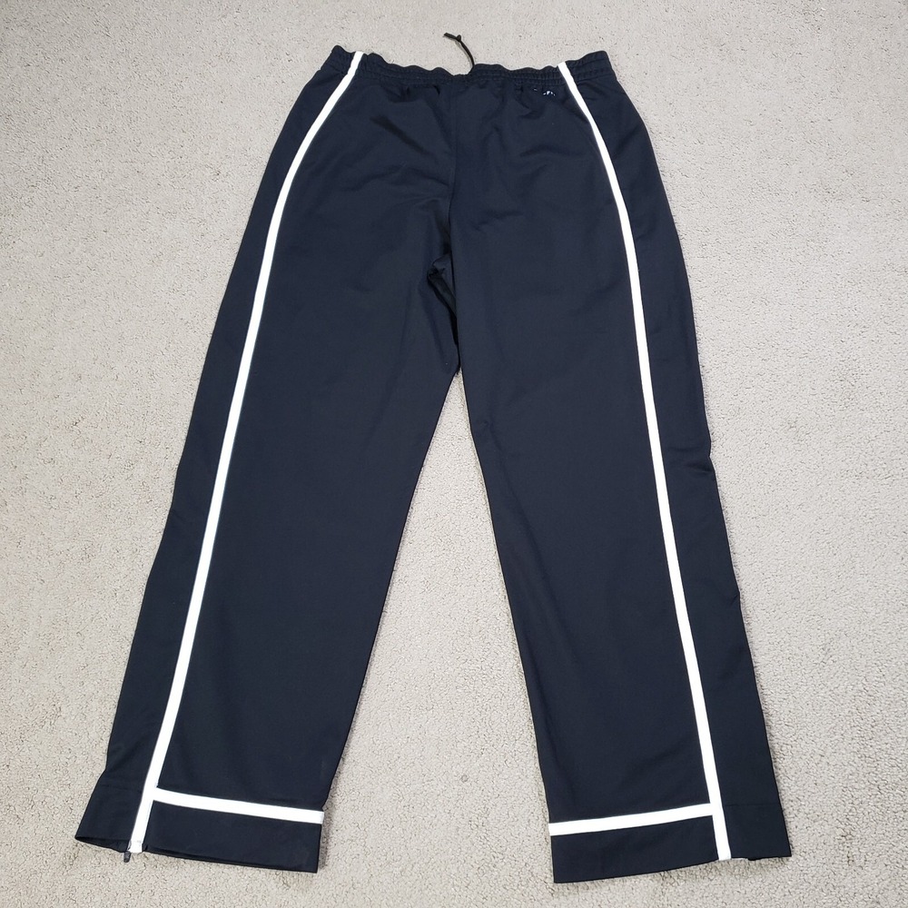 Nike Tech Pants Large Black White Track Fleece Zip Ankle Athletic Basketball Gym - Picture 3 of 14